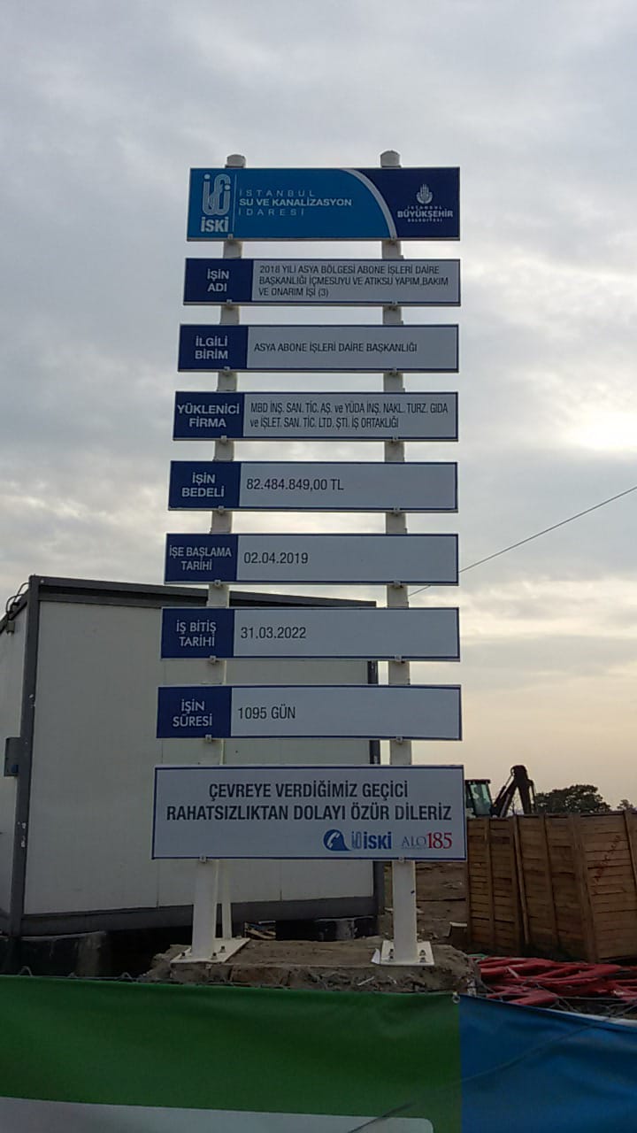 İSKİ İNŞAAT TABELASI